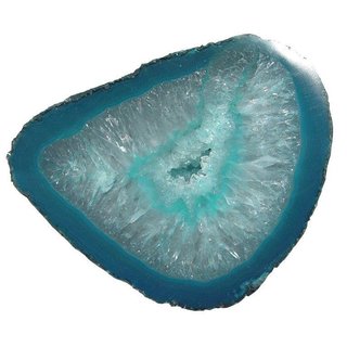 Achat petrol blau Hlfte einer Geode Gre L: ca. 75-90 mm aufgeschnitten, poliert und coloriert