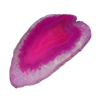 Achatscheibe pink mini schön transparent Länge ca. 50 - 70 mm, 1 Stück
