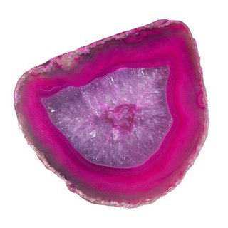 Achat pink Hlfte einer Geode Gre M: ca. 60 - 70 mm aufgeschnitten, poliert und coloriert