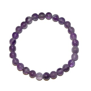 Amethyst KINDER MÄDCHEN Armband 6 mm Kugel auf Stretchband ca. 13 - 15 cm