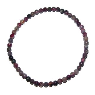 Turmalin bunt Rubelit und Verdelith Armband 4 mm Kugel auf Stretchband