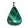 Malachit Anhänger Tropfen Form mit silberfarbenem abnehmbarem Clip ca. 35 - 40 mm