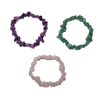 3 Stck Splitter Armbnder : Rosenquarz Amethyst und Aventurin