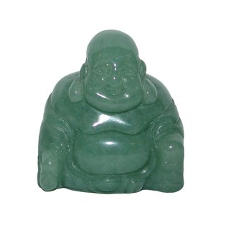 Aventurin Buddha ca. 45 x 50 mm aus echtem Edelstein Happy Buddha sitzend, lachend