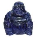 Sodalith Buddha ca. 45 x 50 mm  Happy Buddha lachend sitzend