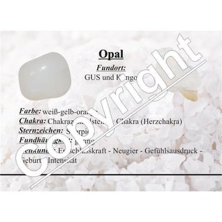 100 Gramm Opal - weiß - Milchopal Handschmeichler auch als Wassersteine ca. 4 - 6 Steine, ca. 30 - 40 mm