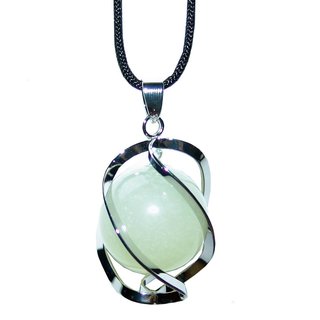 Edelstahl Kugelhalter Anhnger mit  20 mm Jade Kugel nicht wechselbar Gre ca. 40 mm