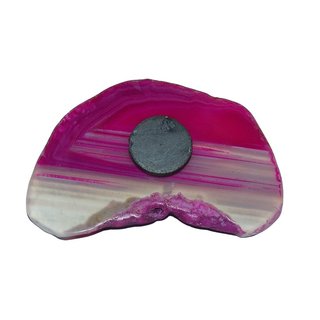 Achatscheibe pink mit Magnet fr Khlschrank Magnettafel Magnetwand ca. 60 - 80 mm