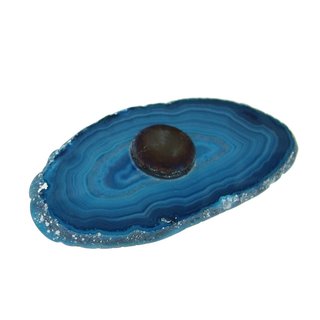 Achatscheibe blau mit Magnet für Kühlschrank Magnettafel Magnetwand ca. 60 - 80 mm