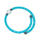 Leder Armband /  Reif trkis geflochten mit Swasser...