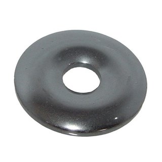 Hmatit  30 mm Donut Anhnger auch Blutstein genannt schnes glnzendes grau anthrazit