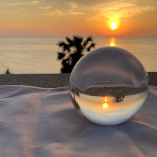 Glaskugel Kristallkugel Wahrsagerkugel Feng Shui Kugel schne klare Qualitt mit Glas Stnder