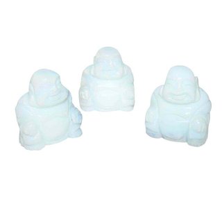 Opalith (Glas, synthetisch) Buddha ca.25 x 30 mm Happy Buddha sitzend, lachend