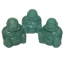 Aventurin Buddha  ca. 25 x 30 mm aus echtem Edelstein Happy Buddha sitzend, lachend