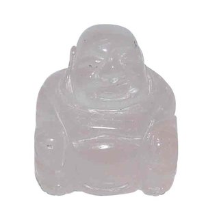 Rosenquarz Buddha ca. 25 x 30 mm aus echtem Edelstein Happy Buddha sitzend, lachend