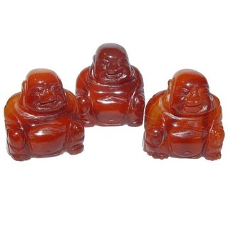 Carneol - Achat Buddha ca. 25 x 30 mm aus echtem Edelstein Happy Buddha sitzend