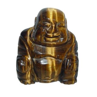 Tigerauge Buddha ca. 25 x 30 mm Happy Buddha sitzend, lachend