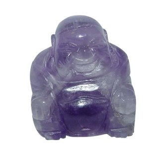 Amethyst gebndert Buddha ca. 25 x 30 mm aus echtem Edelstein Happy Buddha sitzend