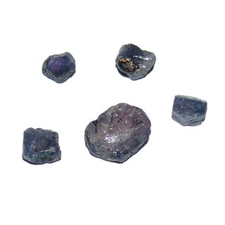 5 Stück Saphir kleine Rohstücke Rohsteine schönes lila blau ca. 5 - 10 mm Super A*Qualität aus Sri Lanka