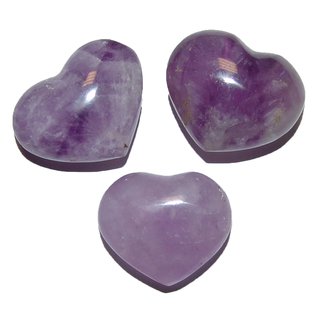 Amethyst Herz klein schne Form ca.  30 x 30 x 12 mm als Handschmeichler