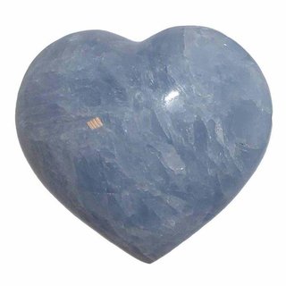 Blauer Calcit Madagaskar HERZ Handschmeichler gute Steinqualität und Polierung ca.50 mm