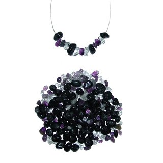 Aura Kreativ Schmuck Bastel Set: Turmalin schwarz / Amethyst / Bergkristall incl. Stahlband