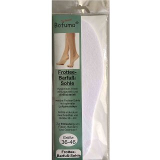 Bofuma® Einlegesohlen unisex in der Größe 36-46 zuschneidbar Barfuß Frottee