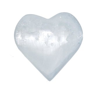 Selenit Herz ideal als Handschmeichler Taschenstein ca. 35x35x18 mm