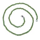 Peridot / Olivin 4 mm facettierte Kugel Kette mit 925er...