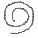 Labradorit 4 - 5 mm facettierte Kugel Kette mit 925er Silber Karabinerverschluss ca. 45 cm