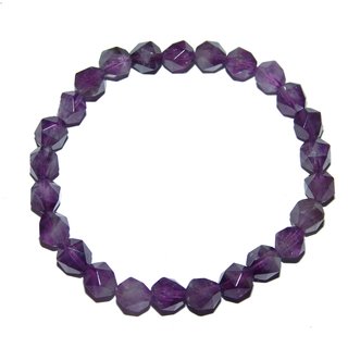 Amethyst 8 mm facettiertes Kugel Armband auf elastischem Band aufgezogen ca. 19 - 20 cm