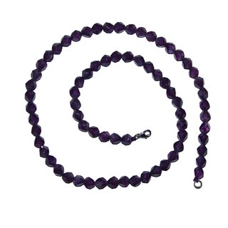 Amethyst 6 mm facettierte Kugel Kette mit 925er Silber Karabinerverschluss ca. 45 cm