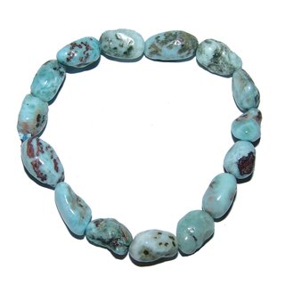 Larimar Atlantisstein Nugget Armband Gre der Nuggets ca. 10 - 15 mm auf Stretchband