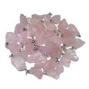 Morganit kleines Rohstück Rohstein als Anhänger mit 925er Silber Öse ca. 10 - 20 mm