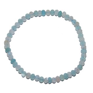 Aquamarin und Morganit 5 mm facettiertes Kugelarmband ca. 19 - 20 cm