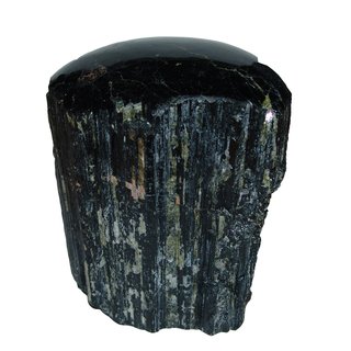 Turmalin schwarz Schrl Rohstein Rohstck auf einer Seite anpoliert ca. 300 - 500 Gramm