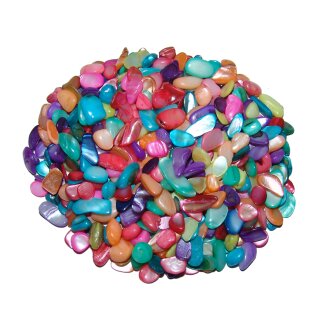 Perlmutt mini Trommelsteine bunt coloriert ca. 4 - 10 mm 1 Kg