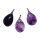 Amethyst Anhänger ovale Tropfen Form ca. 35 x 25 mm mit abnehmbarem Metall Clip
