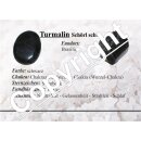 Turmalin schwarz Schörl Trommelstein Anhänger mit silberfarbener Metallöse ca. 20 - 30 mm
