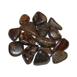 50 Gramm Bronzit kleine Trommelsteine Handschmeichler Wassersteine ca. 15-20 Steine ca. 10 - 20 mm