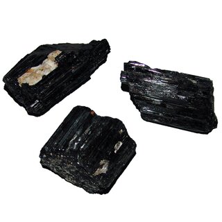 Turmalin schwarz / Schrl Rohstck Rohkristall teilweise mit Einschlssen 100 - 200 g