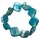 Perlmutt Muschel Armband Free Form gefärbt ca. 19 - 20 cm , Muscheln ca. 15 - 20 mm auf Strechband blau