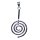 Donut Spirale aus silberfarbenen Metall (Metalllegierung) mit Glitzereffekt  für Donuts Ø 40-50 mm