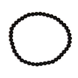 Turmalin schwarz Schrl 4 mm Kugel Armband ca. 19 - 20 cm auf Stretchband