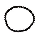 Turmalin schwarz Schrl 4 mm Kugel Armband ca. 19 - 20 cm...