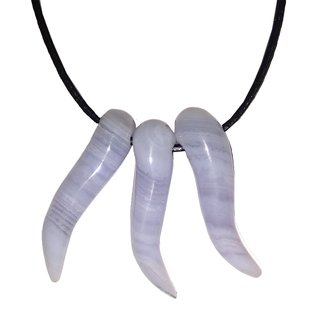 Chalcedon gebohrter Anhnger Wellenform ca. 25 mm
