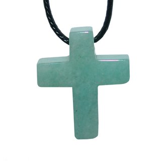 Aveturin Kreuz Anhnger ca. 30 x 25 x 5 mm mit Bohrung ca. 2,5 mm