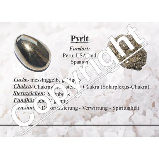 1 Stck Pyrit schnes kleines Rohstck ca. 20 - 30 mm in Box