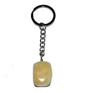 Orangencalcit Trommelstein Schlsselanhnger ca. 20 - 25 mm mit Kette und Schlsselring