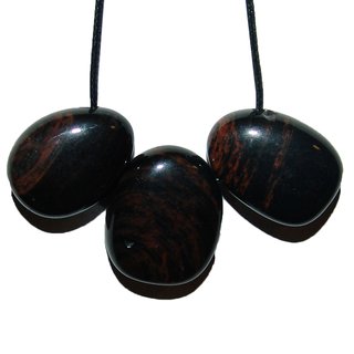 Lamellen Obsidian Anhnger Trommelstein ca. 30 x 20 mm, mit Bohrung ca. 2,5 mm